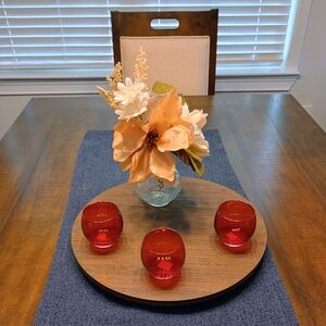 3 Red Tea Light Candle Holders